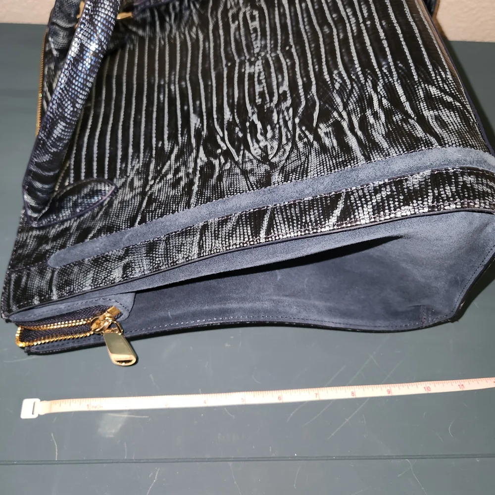 Brahmin Teal Green/Blue And Silvery Croc Embossed Shoulder Bag - Picture 8 of 8